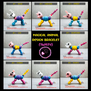 Gelang Haiwan Ajaib Jenis Putar Magical Animal design bracelet twisty type Kids bracelet  unicorn