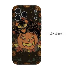 Ốp Điện Thoại Hình Mèo Halloween Cổ Điển Cho iPhone Hai Lớp Chống Sốc Chống Trầy Xước Vỏ TPU Mềm Tương Thích Với Các Mẫu Pro Max Plus