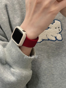 Iwatchs10 Silicone Apple Watch Band Sporty Breathable Womens New Years Red Model Compatible with Apple Watches 7 8 9