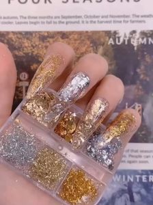 อะไหล่มุก ฟอยล์ เปลว ติดเล็บ มี 6 ช่อง