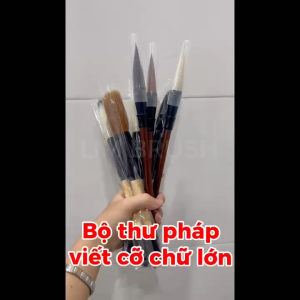Bộ Cọ Viết Thư Pháp Nhiều Kiểu – Đầu Nhọn Đầu To Giữ Mực Tốt Dễ Luyện Chữ LIM BRUSH