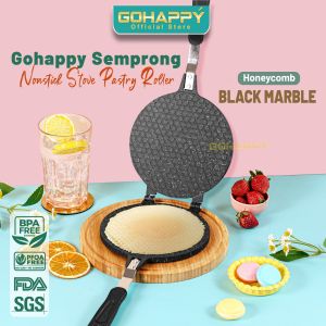 Mayba - Cetakan Kue Semprong Anti Lengket | Cone Ice Black Jasmin | Egg Roll Motif Cantik
