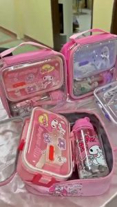Bekas Makanan Budak Sanrio Kuromi Melody Sipderman 800ml 304 Stainless Steel Kids Lunch Box BPA FREE Kotak Bekas Makan + Air Botol