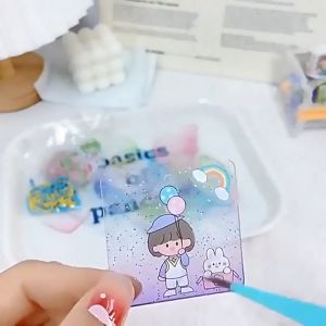 Jojotoy 793pcs DIY Guka Set Gantungan Kunci Akrilik Set DIY Keychain Set Kartu Stiker Kotak Guka Cream Gum Kartun Mainan Anak Perempuan