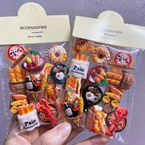 12PCS Fridge Magnets Simulated Bread Design for Notifications and Decoration Simulated Food Fridge Magnets Party Gift Supply