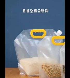 Pouch Penyimpanan Makanan Bumbu Beras / Kantong Segel Penyimpanan Kantong Air Lipat Portable Water Bag