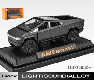 MF🌺 1/36 1/32 1/24 Tesla Cybertruck Trailer RV Pickup with camper van Alloy diecast scale model car toys car collection pull back sound light