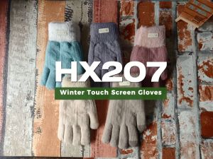 HX207 Sarung Tangan Gaya Korea Tebal Beludru Musim Dingin Winter Touch Screen Gloves