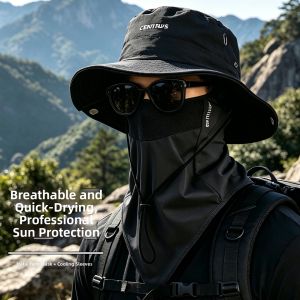 JIFANPAUL | Summer Outdoor Sun Protection Fishing Hat with Wide Brim and Face Mask