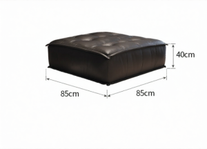 HSMJ | Compact Living Room Black Leather Single Block Sofa