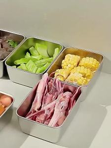 Multifunctional Stainless Steel Food Storage Container Set - Insulates Preserves Food And is Portable Square Lunch Box With Cutlery Compartment