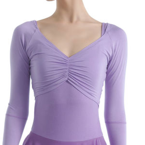 Modern Dance Practice Suit Long Sleeve Ballet Shape Outerwear Womens Adult Dance Top for Ballet Training And Fitness