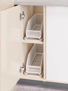 QINQI | Space-saving Pull-out Drawer Basket Narrow Cabinet Spice Organizer
