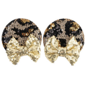 Disney Cartoon Winnie the Pooh 3.3Sequins Mouse Ears Bow Clips Glitter Hairpins Girl Festival Party Barrettes Hair Accessories