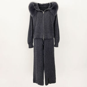 OFTBUY เสื้อถักกางเกง Hooded JACKET ที่ถอดออกได้ Fox FUR COLLAR เสื้อขนสัตว์ 2024 ฤดูใบไม้ร่วงฤดูหนาวแฟชั่นเสื้อกันหนาวผู้หญิง