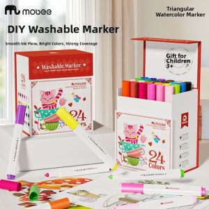 Mobee | Washable Non-Bleed Paintbrush for Kids