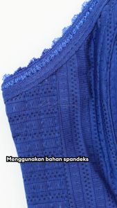 WIMIU BH Bra Wanita Tanpa Kawat Busa Tipis Motif Garis Beha Perempuan Women Woman Bra 100155