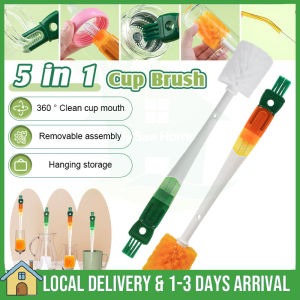 Multifunctional 5 IN 1 Bottle Brush Cleaning Brush Tools Long Handle Straw Brush Cup Kitchen Cup Brush Baby Bottle Brush