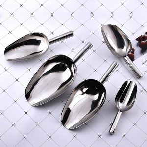 Sendok Sekop Es Batu Beras Tepung Bahan Stainless Steel / Sendok Es Batu Serokan Serut Ice PH C1323
