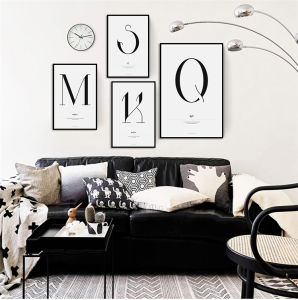 ภาพตกแต่งตัวอักษรภาษาอังกฤษแบบเรียบง่ายและโมเดิร์นสำหรับห้องนั่งเล่น ห้องนอน ห้องทำงาน ภาพตกแต่งผนังแบบสร้างสรรค์ ภาพวาดแบบผสม