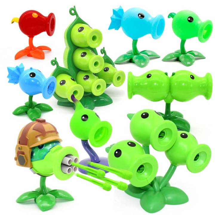 Authentic Plants Vs Zombies Toy 2 Can Launch Peashooter Pea Pods Flame Cold Ice Xinjiang Triple Shooter