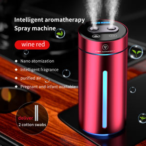 380ML Double Spray Vehicle Air Humidifier USB Charging Mini Essential Oil Diffuser with Mood Light Wireless Car Aroma Humidifier
