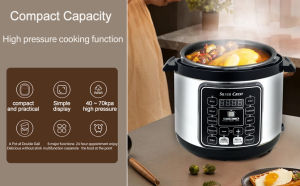 9 In 1 Electric Pressure Cooker Stainless Steel Pressure Cooker High Pressure Standard Vacuum Cooker with 24 Hour Reservation Function Large Capacity Multi Cooker with Non-Stick Pot Large Capacity Household Rice Cooker