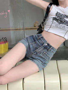 Retro High Waist Slim Fit Denim Shorts Womens Summer New Style Wide Leg Super Short Hot Pants Trendy Cotton Blend Jeans
