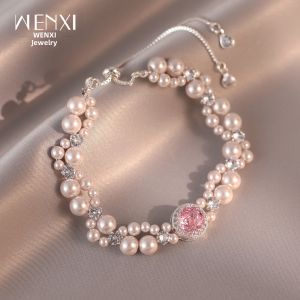 WENXI | Ice-cut Rose Pearl Bracelet