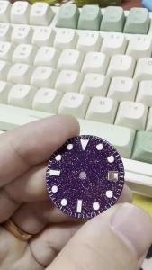 28.5mm NH35 Dial Custom logo Fit NH35/NH36 movement Blue Starry C3 luminous aseptic Purple single calendar watch dial parts