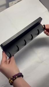 Wall Keychain Self-adhesive Key Holder Wall Mounted Storage Bag with Door Entry Channel and Office Hook Black 2025