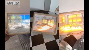 Pajangan Lukisan LED 3in1 Lampu Meja Hias Lukisan Gambar Color LED USB 21.5cm | Light Painting Hiasan Meja Kamar Ruang Kerja Ruang Tamu Serbaguna |YORYZENG-YY21