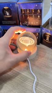 ส่งด่วนจากไทย ลูกบอลคริสตัล เลเซอร์ลาย 3 มิติ ไฟ LED สำหรับตกแต่งบ้าน