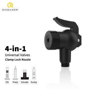 Bicycle Air Nozzle Adapter Inflator Valve Connector Snap-lock Quick Connect Pump Nozzle Part Fits Presta/Schrader/Clik/Dunlop