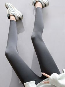 Grey Sharkskin Yoga Pants Womens High Waist Slimming Outerwear Warm Tights Elastic Fitted Base Layer Pants Autumn Winter