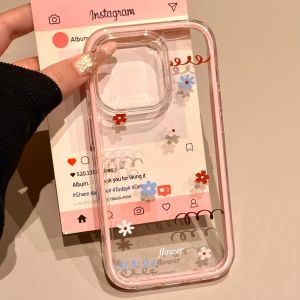 Ins Style Floral Protective Case with Stand for Apple Phone