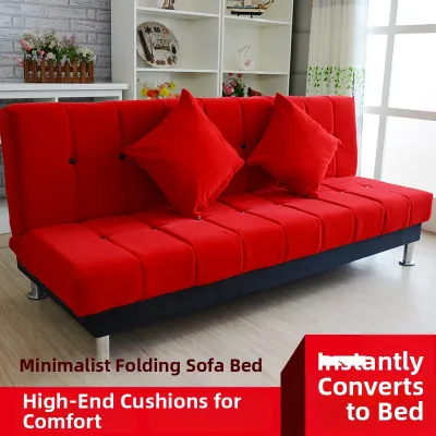 Compact Leather PU Sofa Bed Foldable Dual-Use For Small Living Rooms