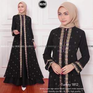 Gamis abaya remeja elegan abaya turqy jetblack premium megastore