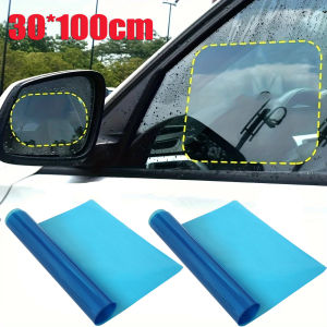 ฟิล์มป้องกันกันหมอกสำหรับรถยนต์กระจกมองหลังหน้าต่างขนาดแบบ DIY สติกเกอร์มองเห็นที่ชัดเจน30x100cm ฟิล์มกันฝนเพื่อความปลอดภัยในการขับขี่อัตโนมัติ