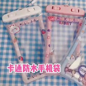 Summer Fashion Waterproof Mobile Phone Bag Cartoon Unlock Floating Swimming Phone Pouch Outdoor Beach Diving Lanyard Water Bag