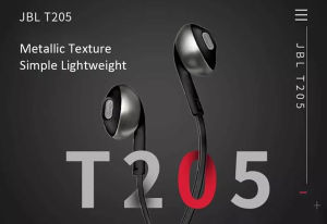 JBL T205 âm trầm thuần Kim Loại Tai nghe trong tai Với Một Nút Từ Xa/Mic 3.5Mm Jack âm thanh nổi có dây tai nghe nhạc Điều Chỉnh 205 Earbuds