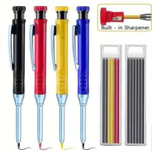 MROOFUL | 2 Cái/bộ 2.8 Mm Thợ Mộc Cơ Bút Chì Với Đầu Dài Mài Cho Chế Biến Gỗ & Xây Dựng HB Chì Xóa Được Văn Phòng Phẩm