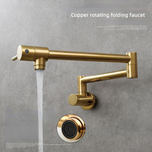 Wall-Mounted Foldable Kitchen Faucet 360° Swivel Single Cold Water Tap Copper Sink/Laundry Use Water Faucet Spout