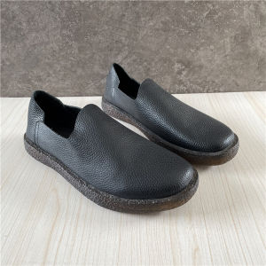 Classic Retro Casual Leather Shoes Comfortable Business Men Slip-On Cow Tendon Bottom First Layer Cowhide Workshop Spring Autumn