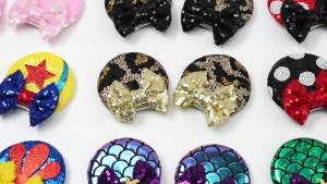 Herocross | Disney Cartoon Winnie the Pooh 3.3Sequins Mouse Ears Bow Clips Glitter Hairpins Girl Festival Christmas Barrettes Hair Accesso