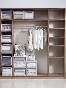 JOVNO Stackable Drawer Box | Clear Clothes Organizer for Underwear/Bra/Socks | Thickened Plastic