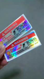 MC Cutting Sticker - Stiker Sticker Warning Bensin Pertamax Pertalite Shell Super V power Pertamina Dex Dexlite Solar Bahan Vinyl Hologram Pelangi Laser Krom Sudah Potongan Tinggal Tempel Kotak Bisa COD FUEL TANK WARNING STICKER