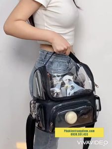 Túi Đeo Đựng Mỹ Phẩm - Dụng Cụ Trang Điểm Trong Suốt Kèm Dây Đeo - Nhỏ Gọn