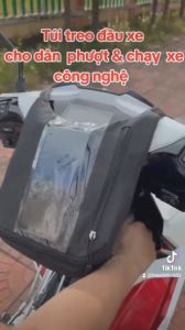 [Xem bản đồ - chống giật đồ] Túi treo đầu xe máy có ngăn để điện thoại trong suốt và ngăn đựng đồ tiện dụng (lưu ý: không chống nước) - Phụ Kiện gắn xe máy