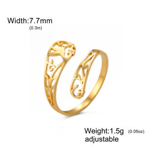Cazador Adjustable Hummingbird Rings for Women Gold Color Stainless Steel Filigree Bird Open Finger Rings Jewelry 2025 Wholesale